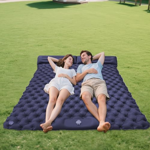 Matelas de couchage gonflable double compact léger tapis de sol de camping tente - 4