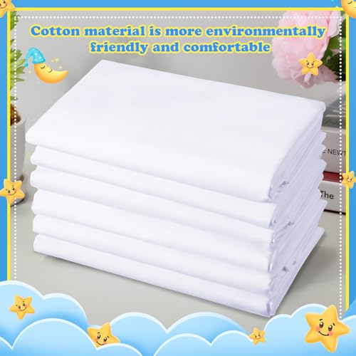 Image of Macarrie 20 Pack Cot Sheets for Daycare Standard Size 23 inch x 51 inch Toddler Cot Sheets, Soft Breathable Preschool Nap Sheet Polyester Cotton Daycare Essentials for Boys Girls Naptime Sleeping, White