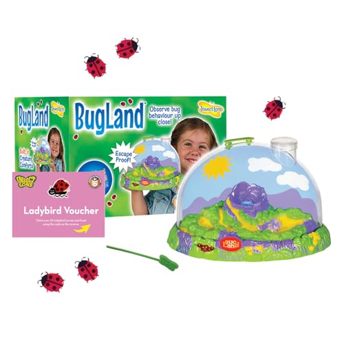 Insect Lore BugLand With Ladybird Larvae | Ladybird Growing Kit | Redeem Voucher For Live Ladybird Larvae