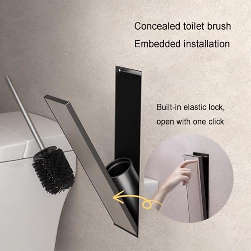 Support brosse WC encastrable en acier 304 avec poils incurvés gain de place