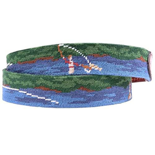 Fly Fishing Scene Needlepoint Belt by Smathers & Branson3