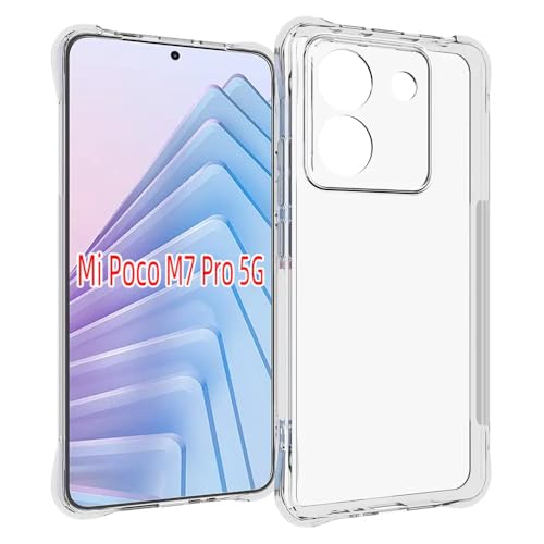 Image of for [Poco M7 pro] Case,[Poco M7 pro] Phone Back Case Cover Clear Transparent Corners TPU Shock-Absorption Flexible Cell Phone Cover for [Poco M7 pro] - Transparent