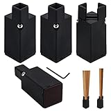 Catcan 4 Pack Adjustable Bed Risers 4 Inch, Furniture Risers with Adjustable Screw Clamp Chair Riser