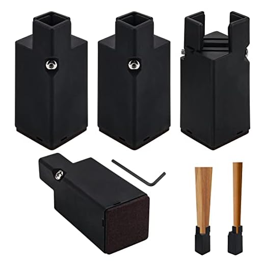 Catcan 4 Pack Adjustable Bed Risers 4 Inch, Furniture Risers with Adjustable Screw Clamp Chair Risers Fit Furniture Leg Diameters 0.8-1.6" Table Leg Extenders, Support up to 20,000 lbs (Black)