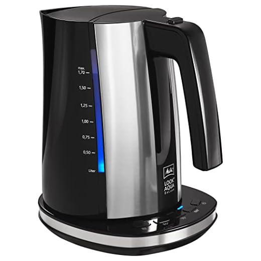 Melitta Look Aqua II Deluxe 1026-14, vattenkokare med temperaturinställning, 1,7 liter, svart