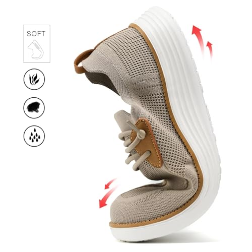 Image of Wrezatro Men's Arch Support Casual Slip-on Shoes Loafers for Men Non Slip Comfortable Shoes