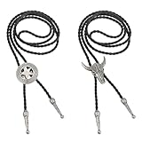 EINFACH ZU TRAGEN: Diese western Stil bolo tie für Herren ist praktisch und rücksichtsvoll. Bewegen Sie einfach die obere Legierungsverkleidung, die leicht zu tragen ist, kann als Hemdkrawatte verwendet werden, den Hemdkragen fest umschließen, nicht leicht zu bewegen oder abzurutschen.