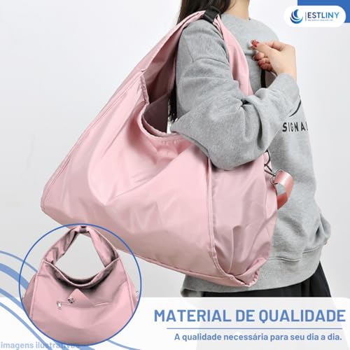 Bolsa Feminina de ombro Sacola grande leve Espaçosa Leve Resistente Moderna Alça transversal removiv