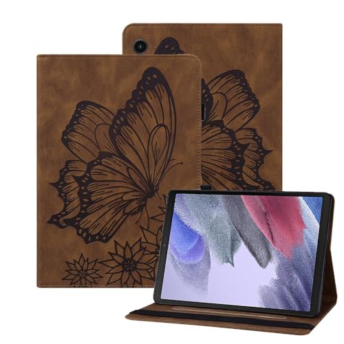 Étui Samsung Galaxy Tab S8 Plus marron en cuir avec support portefeuille