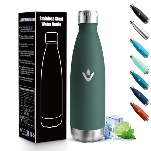 Botella Agua Acero Inoxidable Sin BPA 500ML, Botella Agua Termica, Acero Inoxidable 18/8, Garrafa Termica, A Prueba de Fugas Reutilizable, Cantimplora Termo para Camping, Gimnasio, Escuela