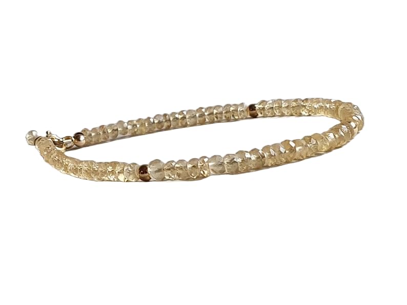 Bracelet citrine véritable et argent 925 de haute joaillerie fine