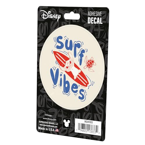 Image of Disney Lilo and Stitch Surf Vibes Adhesive Vinyl Decal - Beach-Style Stitch Sticker for Car or Truck