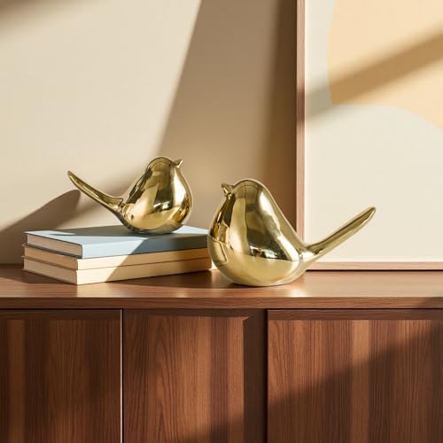 Figurillas de Pájaros de Cerámica para Decoración de Hogar, Set de 2 miniatura 3