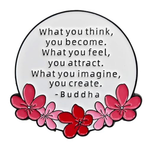 Image of Buddha Quote Enamel Pin, Inspirational Zen Phrase, Lapel Pin for Backpacks Hat Jackets Badge