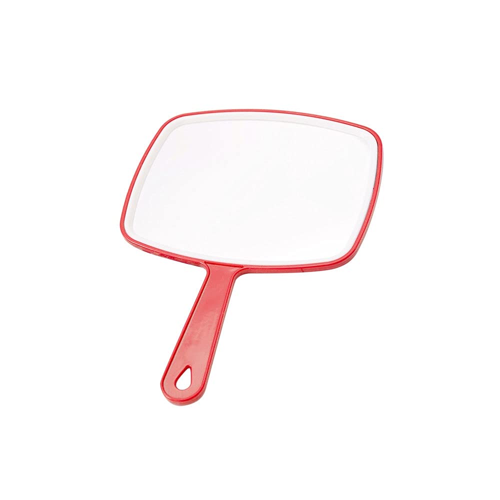 TEmkin Espejo de Maquillaje Salón Profesional Estilista Espejo de Mano Grande, Mango Gran Angular Peluquería Espejo de peluquería Espejo de Maquillaje Cuadrado Espejo de tocador