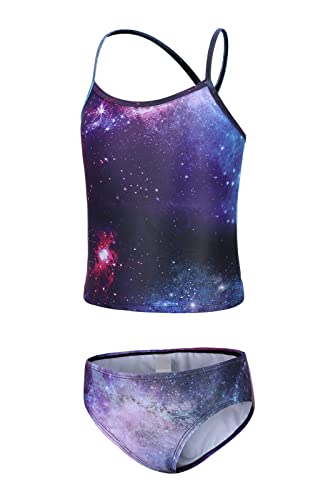 Image of Girls Two Piece Tankini Swimsuits Rainbow Striped Bathing Suit Swim Suit