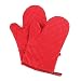 Produktbild 2 x Ofenhandschuhe NuoYo Topfhandschuhe Barbecue Handschuhe Silikon Baumwolle Kochen Backen Hitzebeständige 200  (Rot)