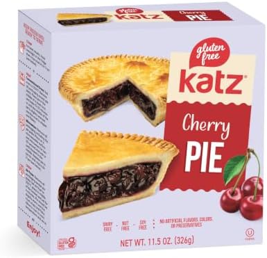 Katz Personal Size Cherry Pie, Sweet & Tangy Cherry Filling Wrapped in a Flaky Double Crust, Bakery Dessert, 11.5oz (1pk)