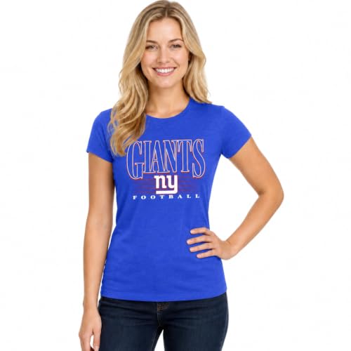 New York Giants Overtime Blueprint Women's NFL Short Sleeve T-Shirt Royal
