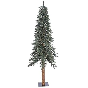 Vickerman 7 Tall Natural Bark Alpine Artificial Christmas Tree 300 Warm White Italian LED Mini Lights Faux Christmas Tree Seasonal Indoor Home Decor