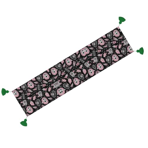 Chemin de table Halloween citrouille chat pour protéger et décorer une table basse - 3