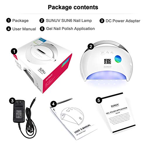 Sunuv Uv Led Nail Lamp, 48W Nail Dryer For Gel Polish, Quick Dry Gel Nail Light With 3 Timers, Automatic Sensor, Lcd Display, Sun6 #TOP7