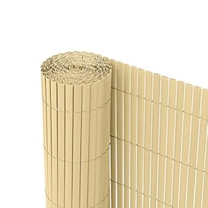 Ribelli® PVC privacyscherm – Zichtbrekend hek – Windbescherming voor balkons, kleur:bamboe, lengte:4 meter, hoogte:90 cm