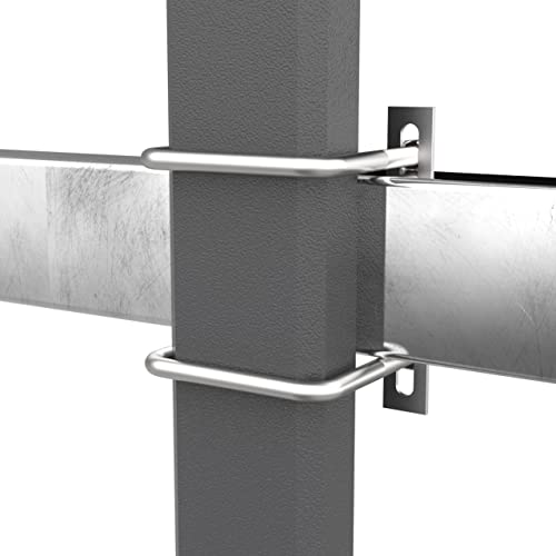 Image of 4 Sets 304 Stainless Steel Square U-Bolts 2 inch(50mm) Inner Width, 4.72 inch(120mm) Length Stainless M10 with Nuts, Frame Plate, Accessories for Automobiles Trailer, Boat Trailer Industrial Parts