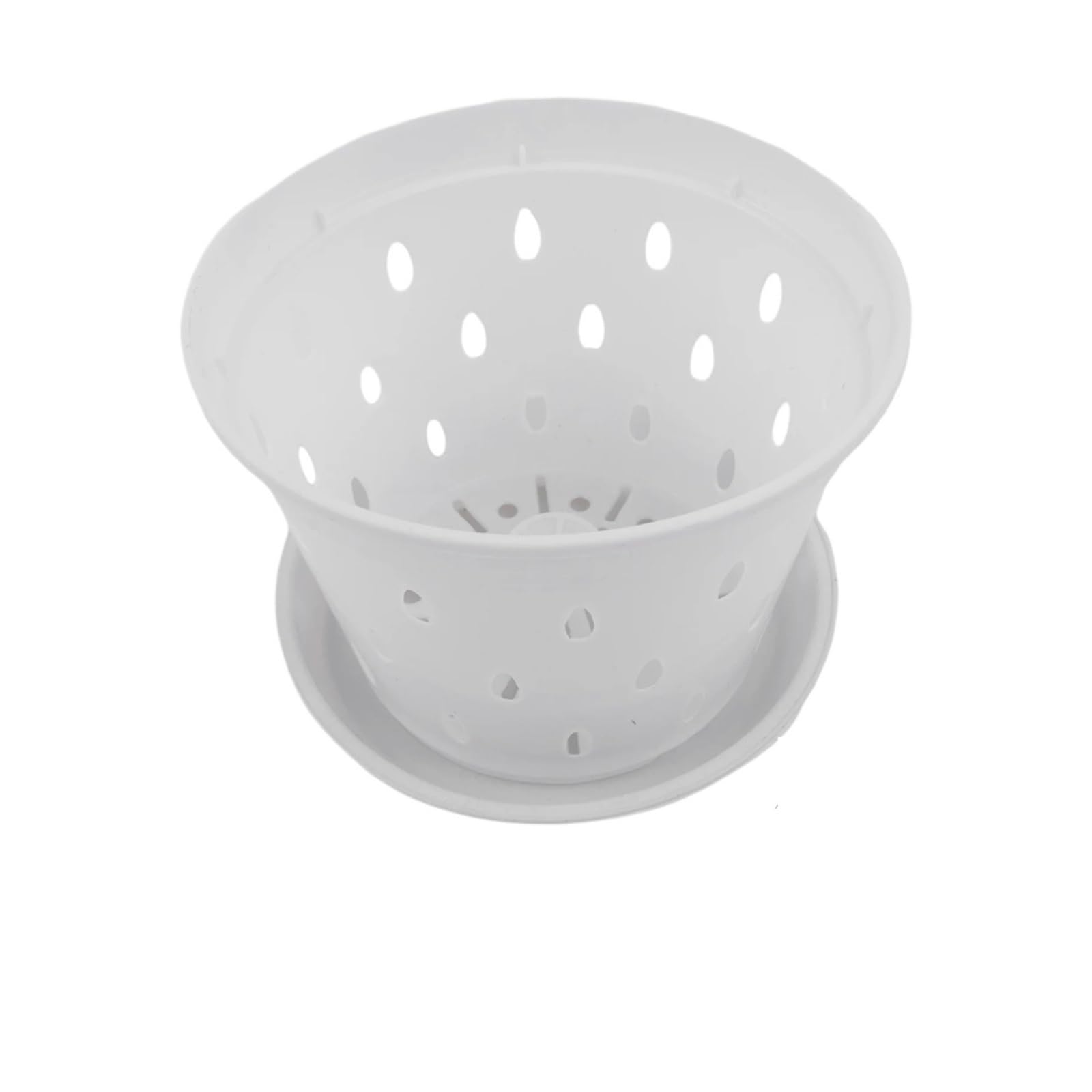 RUWLFE 5Pcs Flowerpot With Tray Garden Planter-Drainage Pots With Holes Transparent Orchid Baskets Plastic Breathable Flower for Succulents, Houseplants
