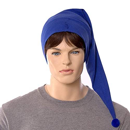 Nightcap Royal Blue Cotton Pointed Sleep Hat Night Cap