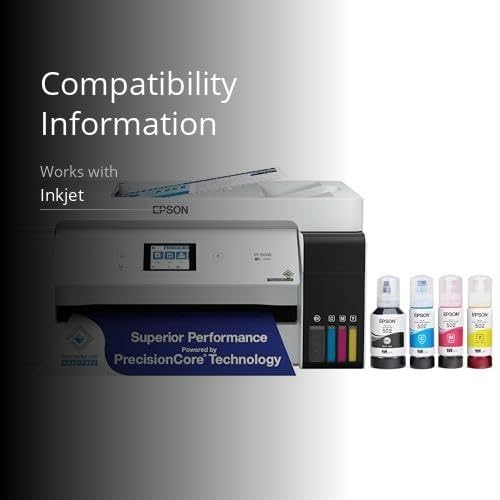 Epson EcoTank ET-15000 Wireless Color All-in-One Supertank Printer with Scanner, Copier, Fax, Ethernet and Printing up to 13 x 19 Inches, White