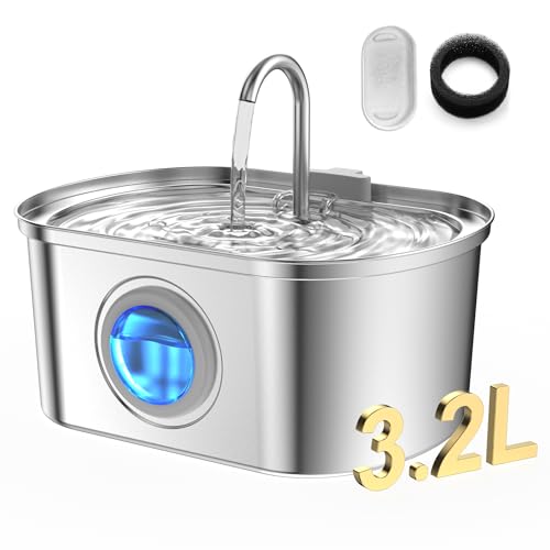 Cat Water Fountain Stainless Steel Water Level