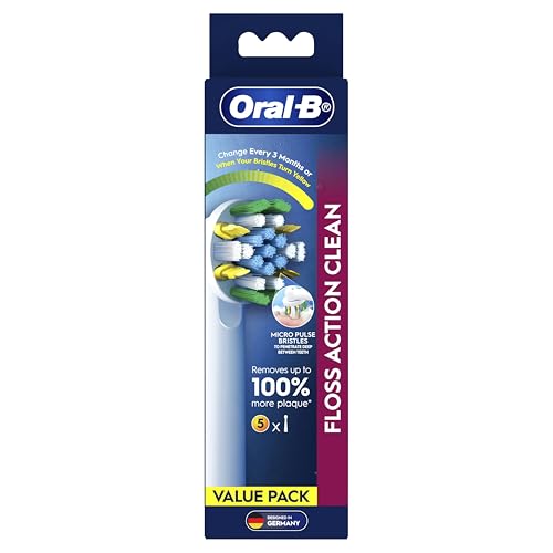 Oral-B [GENUINE] Floss Action Clean Electric Toothbrush Replacement Heads, 5 Pack