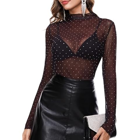 BBX Lephsnt Sheer Mesh Sparkle Top Cover