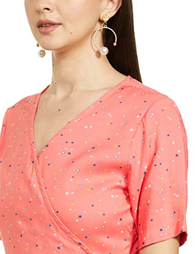 Image of Amazon Brand - Symbol Women's Rayon One Piece Midi Length Wrap Dress (Available in Plus Sizes)