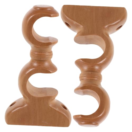 Toyvian Lot de 2 Supports Doubles en Bois Naturel pour Tringles à Rideaux 28 MM Fixation Murale...
