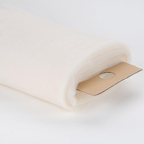 BBCrafts 108 Inch Premium Tulle Fabric Bolt - (W: 108 inch | L: 50 Yards) (Ivory)