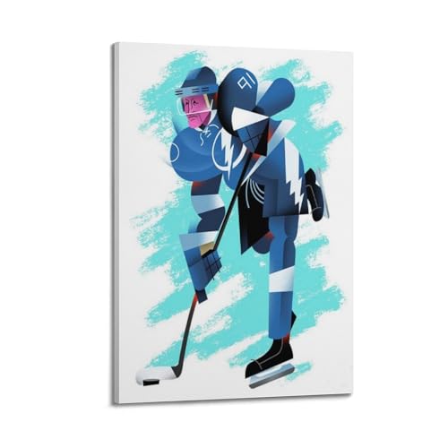 Poster hockey sur glace 40x60 cm WIZIGM illustration 3D tableau encadré