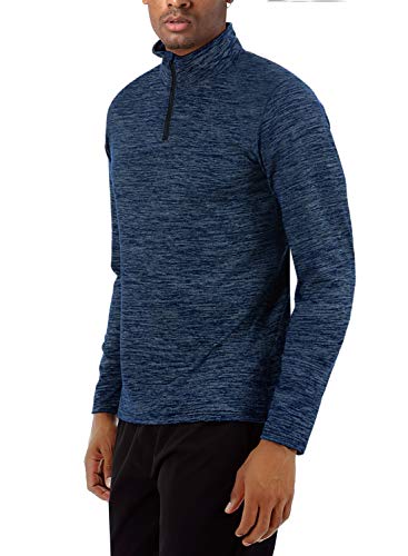 Men's Sports Fleece Lined 1/4 Zip Long Sleeve Athletic Pullover