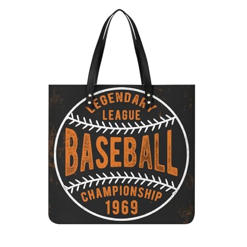 Sac à main shopper baseball noir femmes : grand sac à bandoulière en tissu pour voyage