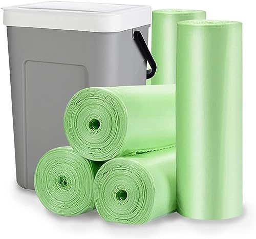 Biodegradable Trash Bags 8 Gallon, 100 Count Small Compost Bags, Compostable Strong Bathroom Garbage Bags with Tear & Leak Resistant, Recycling Eco-Friendly Trash Can Plastic Liner