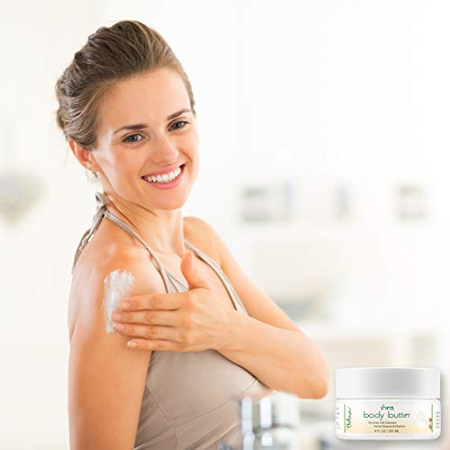 Deluvia Shea Body Butter - Raw Fair Trade Shea Butter, Organic Rose Hip Oil, Organic Lavender, Organic Jojoba Oil, Cocoa Butter & Dead Sea Minerals. Intense Moisturizing Body Cream. #TOP3