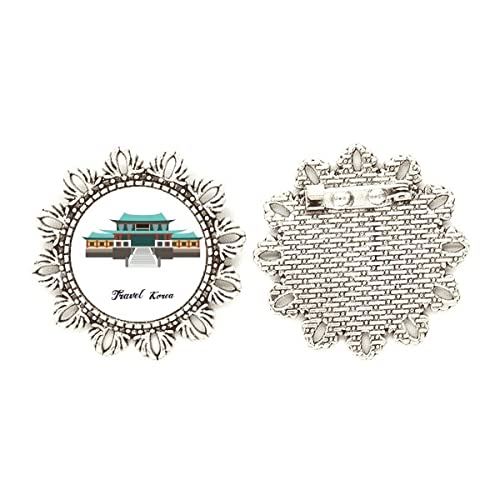 Broche de plata tradicional de Corea con flor medium, el regalo cultural y elegante idóneo