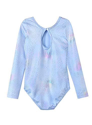HOZIY Leotards for Girls Ballet Gymnastics Sleeveless Long Sleeve Colorful Sparkles Aqua Blue Pink Purple Solid