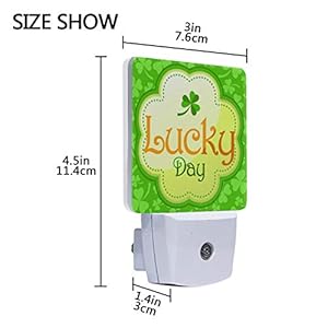 Pfrewn St Patrick's Day Good Luck Night Light Set of 2 Shamrock Plug-in LED Nightlights Auto Dusk-to-Dawn Sensor Lamp for Bedroom Bathroom Kitchen Hallway Stairs Decorative Pfrewn St Patricks Day Good Luck Night Light Set of 2 Shamrock Plug in LED Nightlights Auto Dusk to Dawn Sensor Lamp for Bedroom Bathroom Kitchen Hallway Stairs Decorative