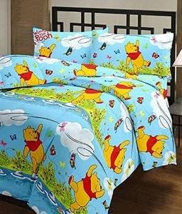 Hav Single Bed AC Blanket/ Dohar Winnie The Pooh Print Standard Blue