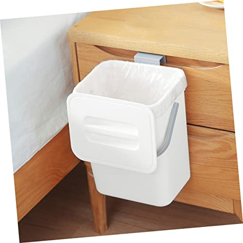Caneca de basura rectangular blanca para cocina y baño miniatura 2