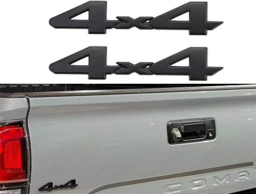 Image of 2Pcs 4x4 Emblems Badge 3D Metal Chrome Logo Side Fender Trunk Badge Emblem for Tundra Rear Tailgate Truck /SUV /Pickup (Matte Black)