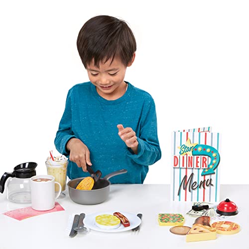 Melissa & Doug Star Diner Restaurant Play Set (41 Pcs) - Pretend Play Food, Restaurant Toy Set With Cookware, Utensils For Kids, Diner Playset For Kids And Toddlers, Ages 3+ #TOP4