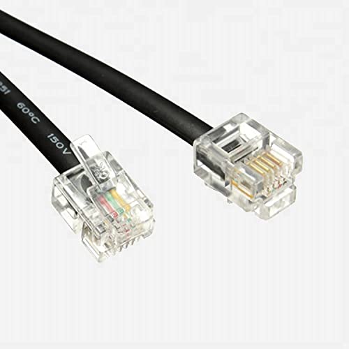 Red-Champion-RJ11-Telephone-Line-Cord-Wire-Patch-Cable-Modular-Connection-Cable-RJ12-Male-6P6C-to-RJ12-Male-6P6C-Compatible-for-Landline-Telephone-Microfilter-Black-5-Meters